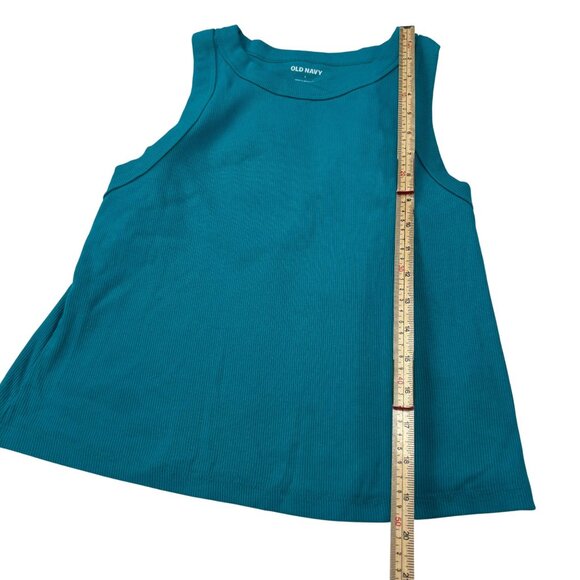 Old Navy Womens Turquoise Sleeveless Ribbed Tank Top L - Picture 6 of 9
